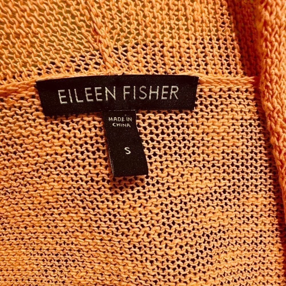 Eileen Fisher Linen Blend Open Front Cardigan Womens Size Small Coral - Picture 7 of 12